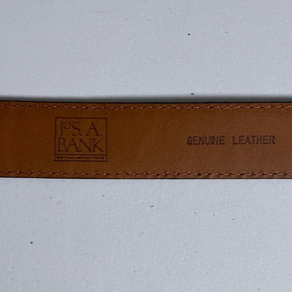 Jos A Bank Belt 38 Brown Leather Gold Buckle Classic Dress Business Casual
